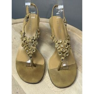 Parade Distressed Gold‎ heels Womens 9 Strappy Buckle Embellished